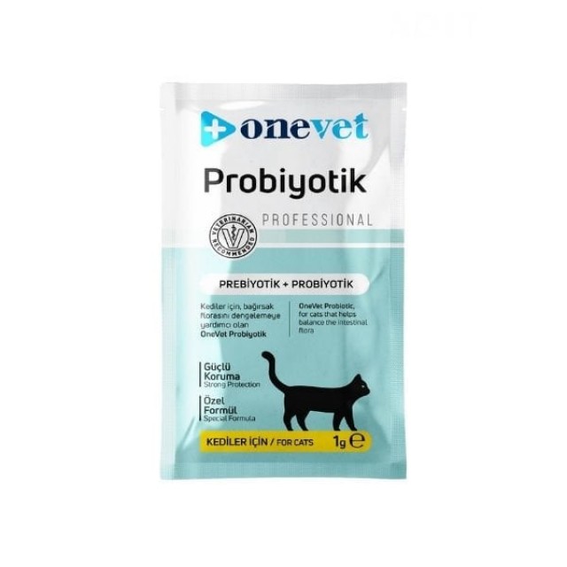 OneVet Sindirim ve Bağışıklık Güçlendirici Kediler için Probiyotik Saşe 1 Gr 7 Adet OneVet Sindirim ve Bağışıklık Güçlendirici Kediler için Probiyotik Saşe 1 Gr 7 Adet