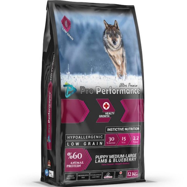 Pro Performance Kuzu Etli ve Yaban Mersinli Orta ve Büyük Irk Yavru Köpek Maması 12 Kg