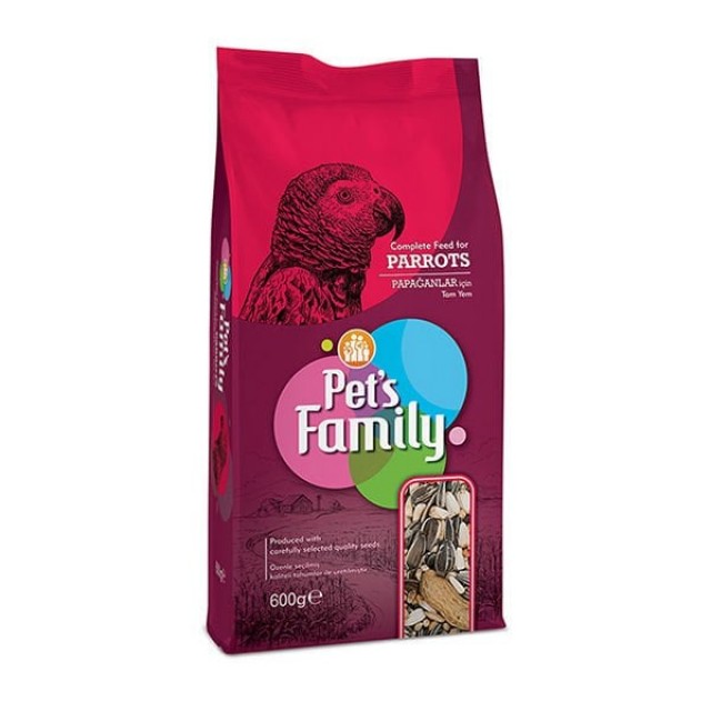 Pets Family Sağlıklı ve Dengeli Beslenen Papağan Yemi 600 Gr