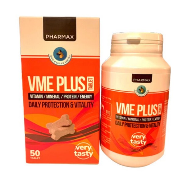 Pharmax VME Plus Köpek Vitamin Mineral ve Enerji Desteği Tableti 50 Adet
