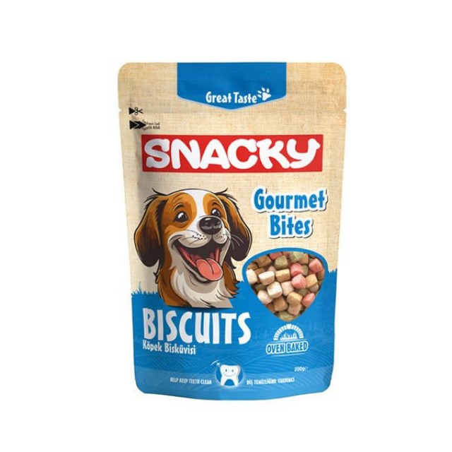 Snacky Gourmet Bites Diş Temizliği Destekleyici Köpek Ödül Bisküvisi 1 Adet 200 Gr