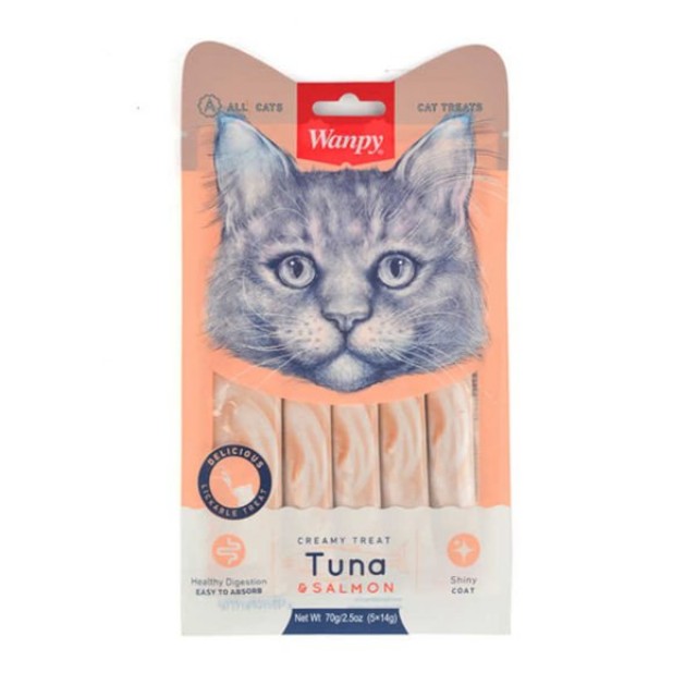 Wanpy Ton Balıklı ve Somonlu Krema Kedi Ödülü 25x14 Gr