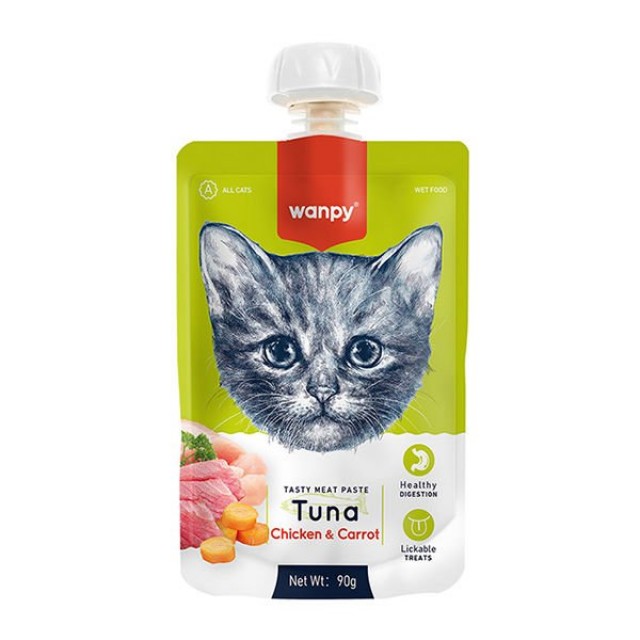 Wanpy Taze Ton Balıklı ve Tavuklu Et Ezmesi Doğal Kedi Ödülü 90 Gr