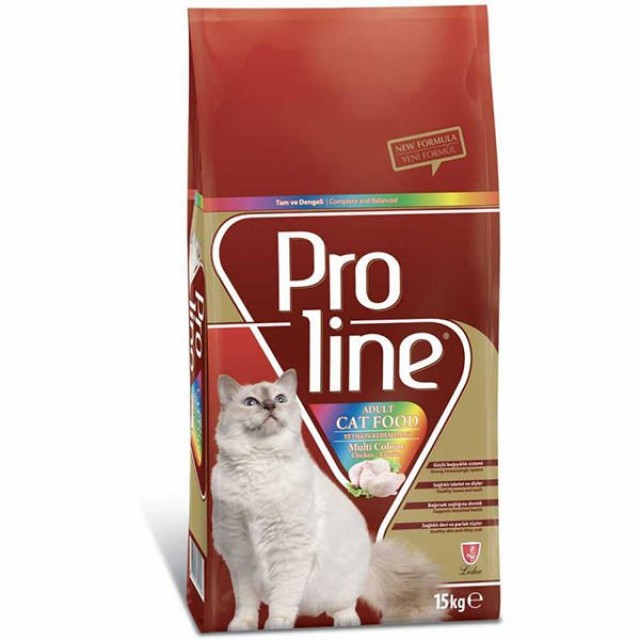 Proline Tavuklu Renkli Taneli Yetişkin Kedi Maması 15 Kg