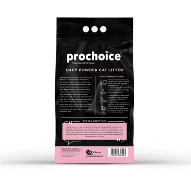 Prochoice Bentonit Bebek Pudralı Topaklanan Doğal Kedi Kumu 10 Lt Prochoice Bentonit Bebek Pudralı Topaklanan Doğal Kedi Kumu 10 Lt
