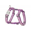 Red Dingo Reflektörlü Ziggy Desenli Köpek Göğüs Tasması Mor 25 Mm Xlarge