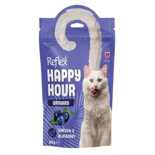 Reflex Happy Hour Tavuk Etli ve Yaban Mersinli Üriner Sistem Destekleyici Kedi Ödülü 60 Gr Reflex Happy Hour Tavuk Etli ve Yaban Mersinli Üriner Sistem Destekleyici Kedi Ödülü 60 Gr