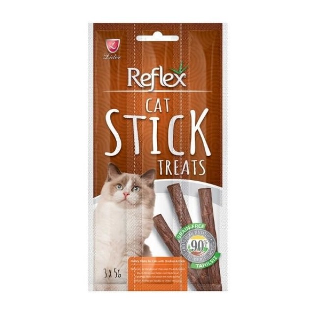 Reflex Ördekli ve Tavuklu Stick Kedi Ödül Maması 3 Adet 5 Gr