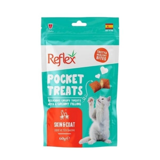 Reflex Pocket Treats Deri ve Tüy Bakımı Destekleyici Kedi Ödül Maması 1 Adet 60 Gr