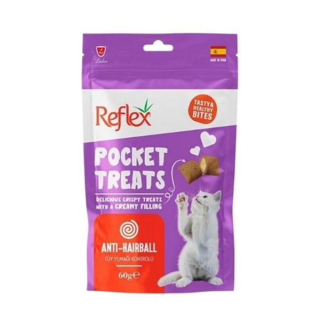 Reflex Pocket Treats Anti-Hairball Tüy Yumağı Önleyici Kedi Ödül Maması 60 Gr