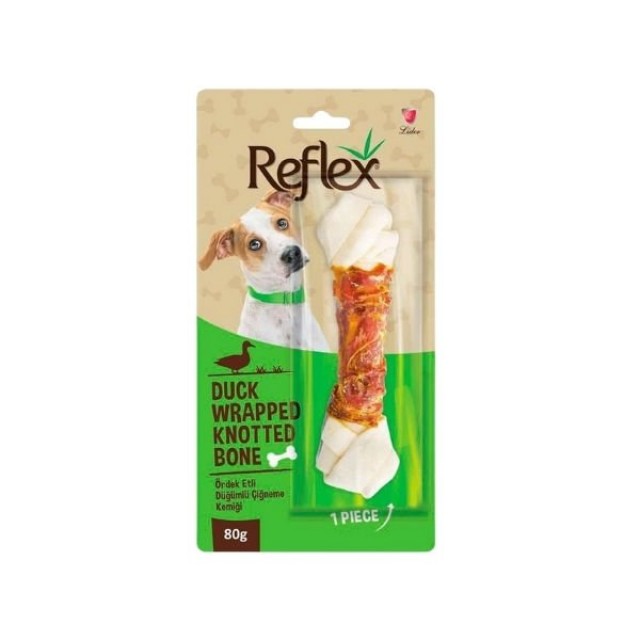 Reflex Ördek Etli Düğümlü Çiğneme Kemiği Köpek Ödülü 1 Adet 80 Gr