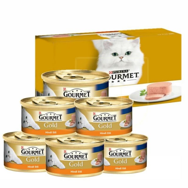 Gourmet Gold Kıyılmış Hindili Yetişkin Konserve Kedi Maması 6x85 Gr