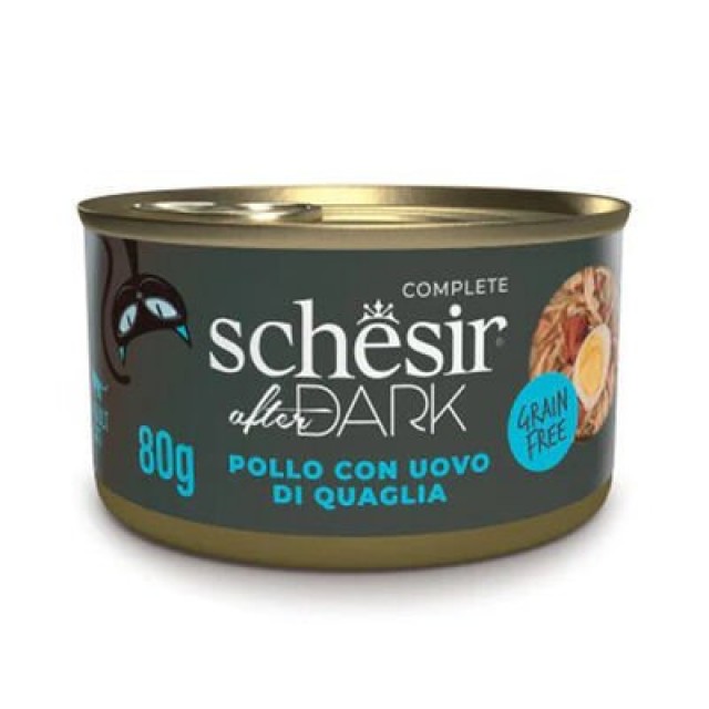 Schesir After Dark Pate Tavuklu ve Bıldırcın Yumurtalı Yetişkin Kedi Konservesi 80 Gr