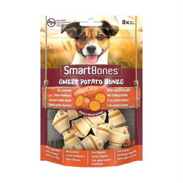 Smart Bones Tatlı Patatesli Mini Düğüm Kemik Köpek Ödül Maması Medium 8 Adet 128 Gr