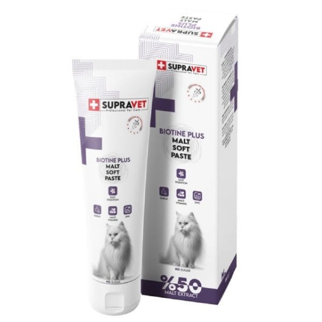 Supravet Biotin Plus Kediler için Tüy Sağlığı Güçlendirici Malt Paste 100 Gr Supravet Biotin Plus Kediler için Tüy Sağlığı Güçlendirici Malt Paste 100 Gr