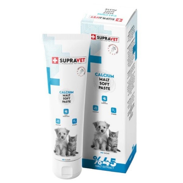Supravet Calcium Kedi ve Köpekler için Kalsiyum Malt Paste 100 Gr Supravet Calcium Kedi ve Köpekler için Kalsiyum Malt Paste 100 Gr