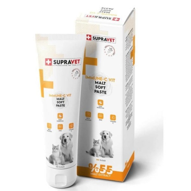 Supravet İmmune C Kedi ve Köpek Bağışıklık Güçlendirici Malt Paste 100 Gr Supravet İmmune C Kedi ve Köpek Bağışıklık Güçlendirici Malt Paste 100 Gr