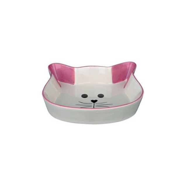 Trixie Seramik Kedi Mama ve Su Kabı Kedi Şekilli 0.25 Lt 12 Cm