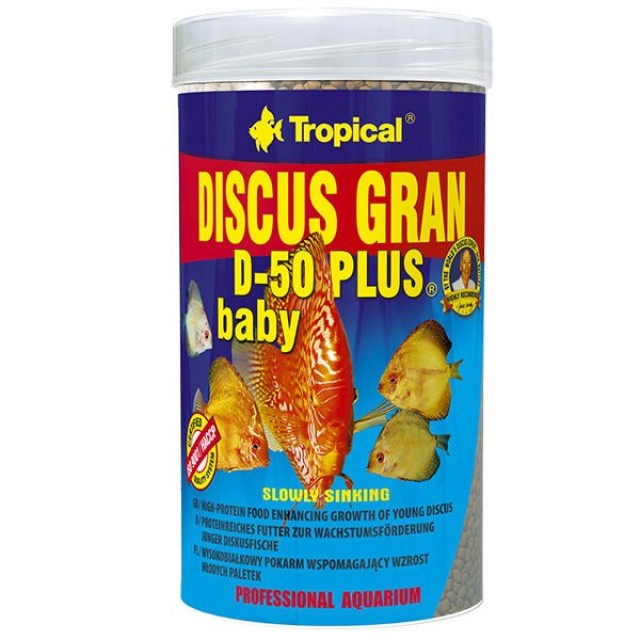 Tropical Discus Gran D-50 Plus Baby Yavru Discus Balıkları için Renklendirici Granül Balık Yemi 250 Ml