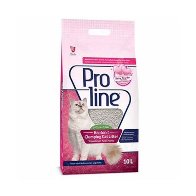 Proline Bebek Pudralı Topaklanan Bentonit Kedi Kumu İnce 1 Adet 10 Lt