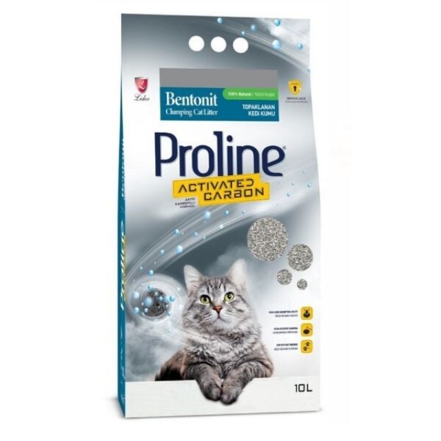 Proline Aktif Karbonlu Topaklanan Doğal Kedi Kumu 10 Lt