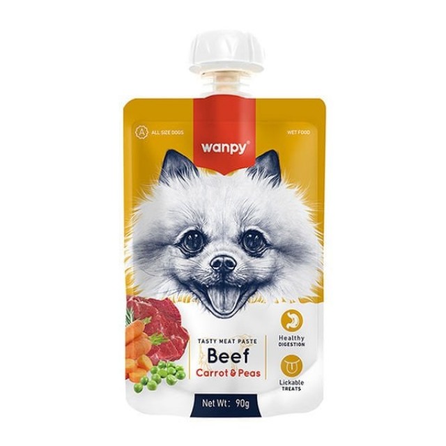 Wanpy Taze Sığır Etli ve Havuçlu Et Ezmesi Doğal Köpek Ödülü 90 Gr