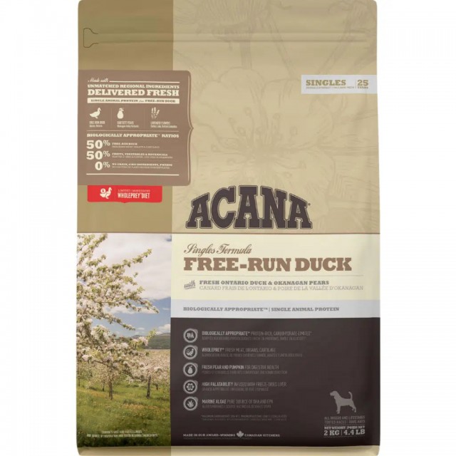 Acana Singles Free-Run Duck Tüm Irklar ve Yaşam Evreleri İçin Köpek Maması 2 Kg