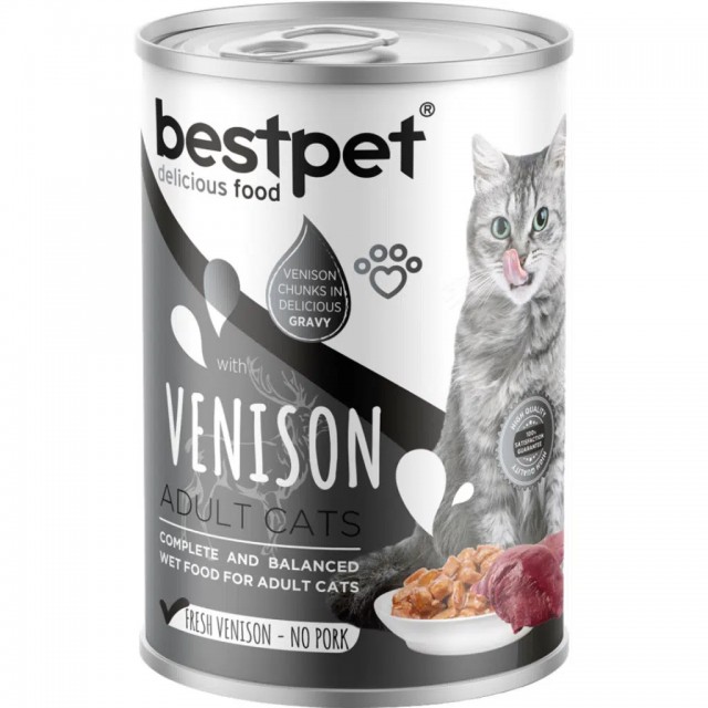 Bestpet Taze Geyik Etli Yetişkin Kedi Konservesi Gravy 400 Gr