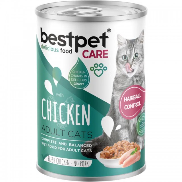 Bestpet Hairball Tüy Yumağı Kontrollü Tavuk Eti Kedi Konservesi Gravy 400 Gr
