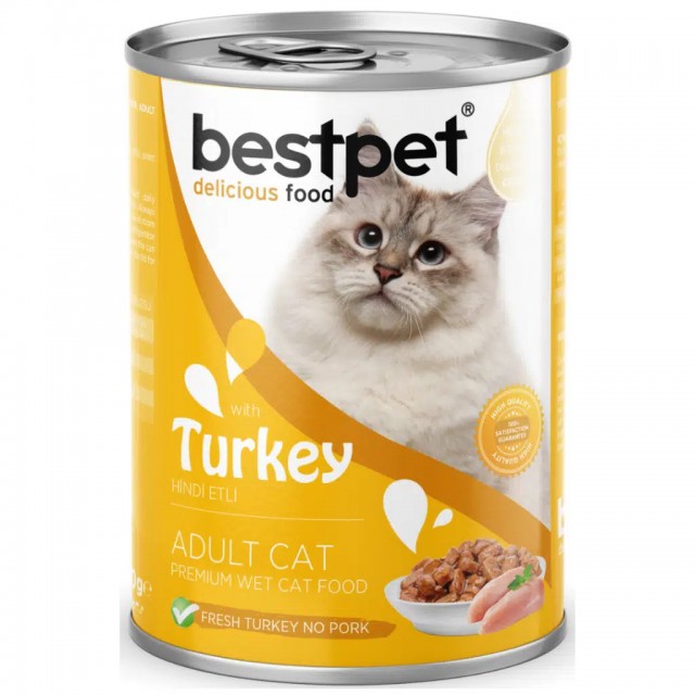 Bestpet Hindi Etli Yetişkin Kedi Konservesi Gravy 400 Gr