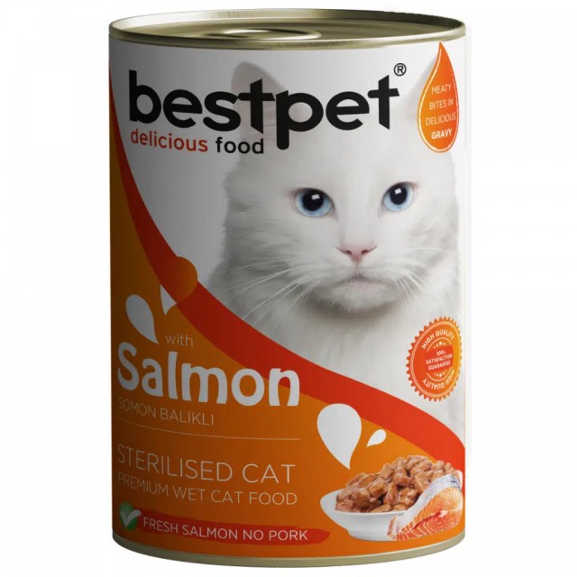 Bestpet Sterilised Somonlu Kısırlaştırılmış Kedi Konservesi Gravy 400 Gr