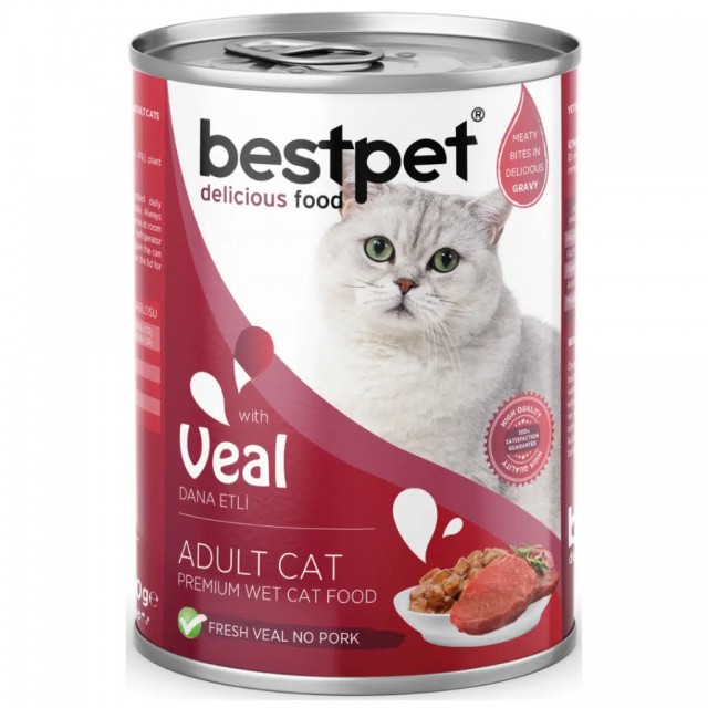 Bestpet Veal Dana Etli Yetişkin Kedi Konservesi Gravy 400 Gr
