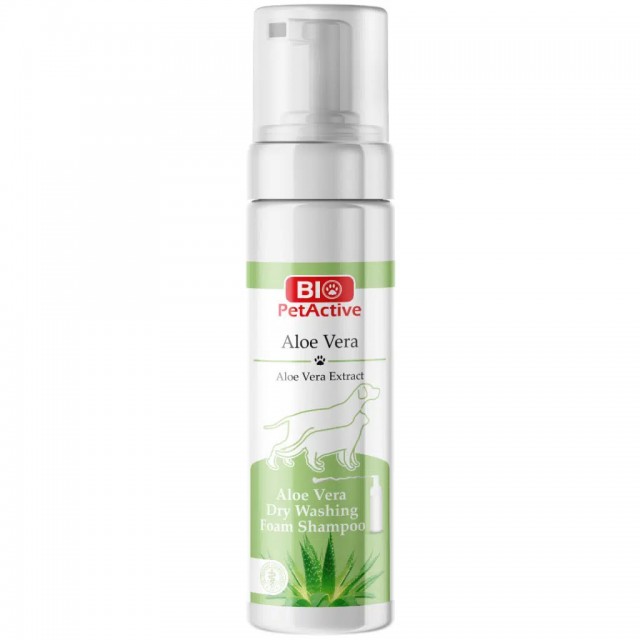Bio PetActive Aloe Vera Özlü Kedi Ve Köpek Kuru Yıkama Köpük Şampuanı 200 ML