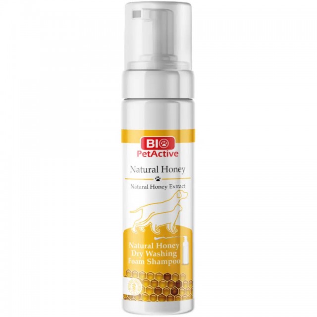 Bio PetActive Bal Ve Buğday Özlü Kedi Ve Köpek Kuru Yıkama Köpük Şampuanı 200 ML