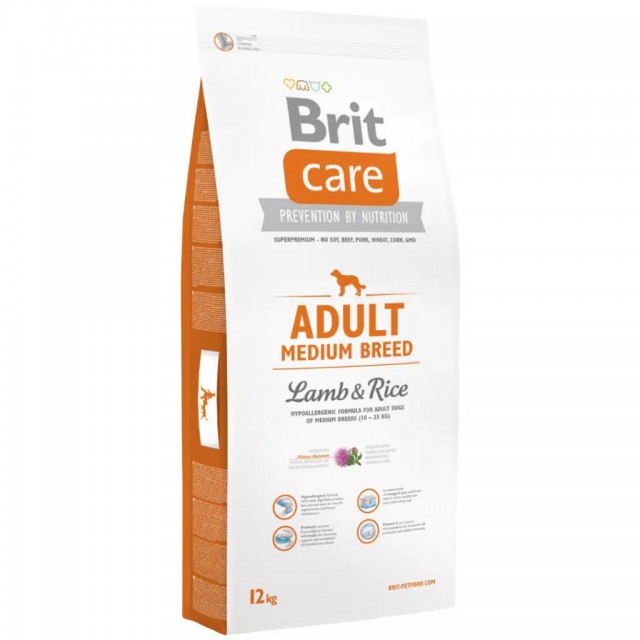 Brit Care Hypoallergenic Kuzu Etli Orta Irk Yetişkin Köpek Maması 12 Kg