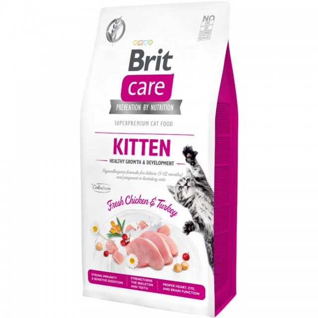 Brit Care Kitten Hypo Allergenic Sağlıklı Büyüme Tavuklu ve Hindili Tahılsız Yavru Kedi Maması 7 Kg