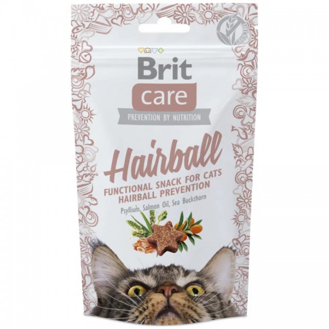 Brit Care Functional Snack Hairball Tüy Yumağı Engellemek İçin Tahılsız Kedi Ödülü 50 Gr