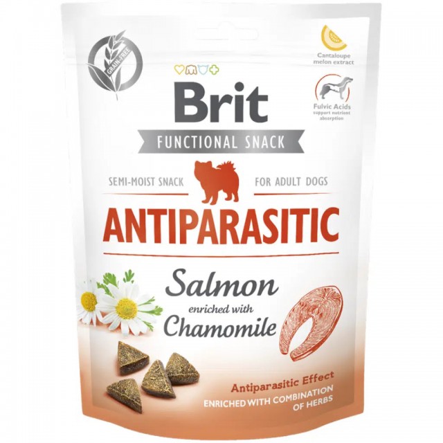 Brit Care Functional Snack Anti Parasitic Somonlu ve Papatyalı Köpek Ödülü 150 Gr
