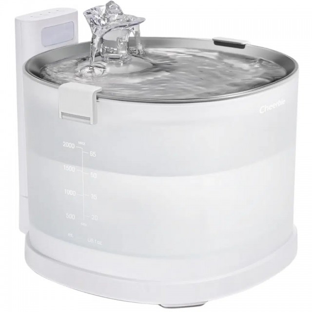 Cheerble E1+ Çelik Hazneli Şarjlı Otomatik Kedi Su Pınarı 2 Litre