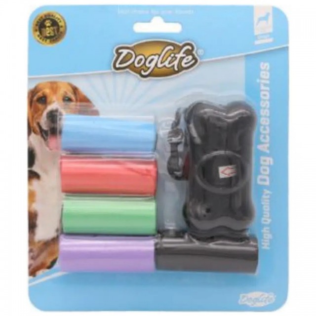 DogLife Köpek Dışkı Poşet Aparatı ve Yedek Poşeti 6 Lı Paket