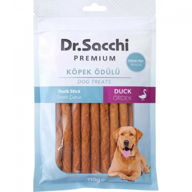 Dr.Sacchi Premium Ördekli Çubuk Tahılsız Köpek Ödülü 10 Lu 110 Gr