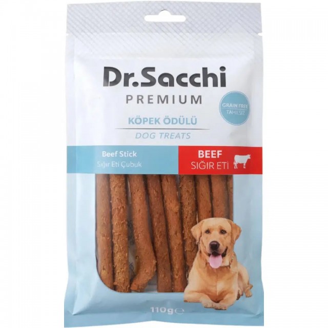 Dr.Sacchi Premium Sığır Etli Çubuk Tahılsız Köpek Ödülü 10 Lu 100 Gr