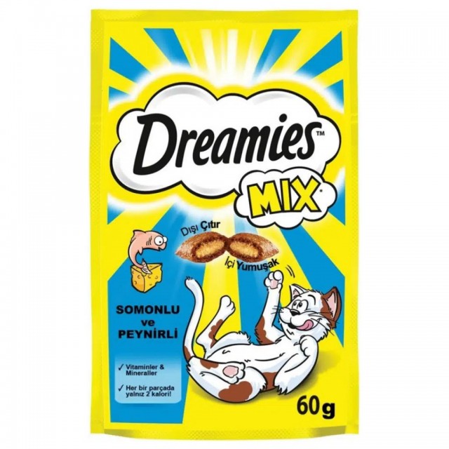 Dreamies İçi Dolgulu Somon ve Peynirli Mix Kıtır Kedi Ödül Maması 60 Gr