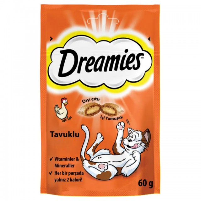 Dreamies İçi Dolgulu Tavuklu Kıtır Kedi Ödül Maması 60 Gr
