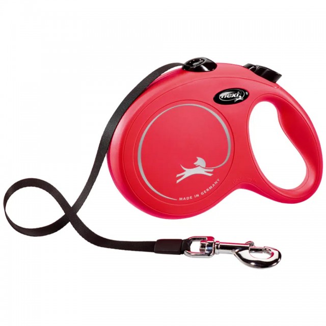 Flexi New Classic Otomatik Şerit Gezdirme Kayışı 5 Metre Large Kırmızı