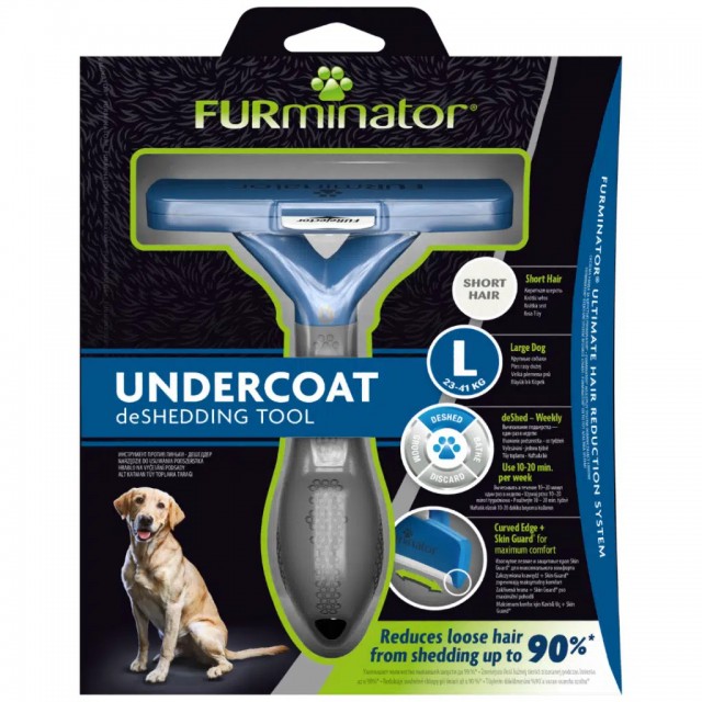 Furminator Short Hair Kısa Tüylü Büyük Irk Köpekler İçin Köpek Tarağı Large