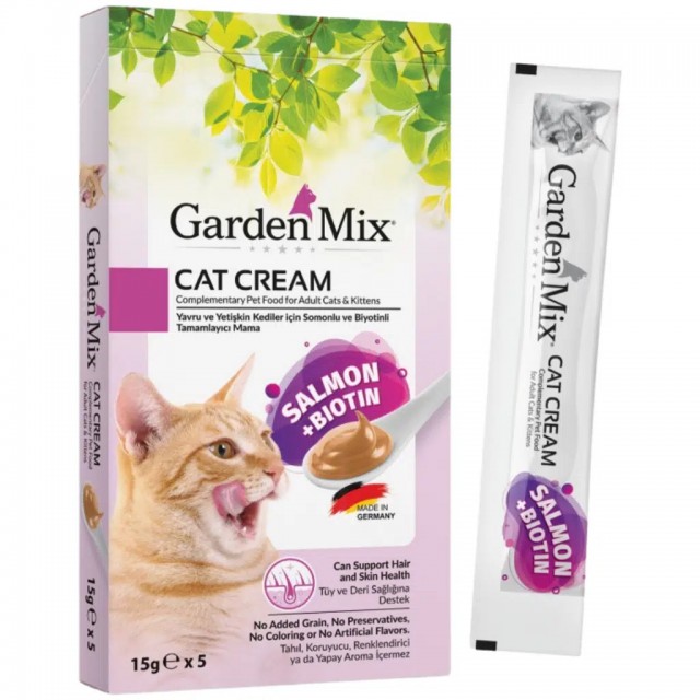 Garden Mix Cat Cream Somonlu & Biyotinli Krema Kedi Ödülü 5x15 Gr