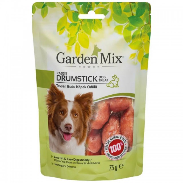 Garden Mix Rabbit Drumstic Tavşan Budu Sargılı Kemik Köpek Ödülü 75 Gr