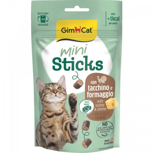 Gimcat Mini Sticks Hindili & Peynirli Ödül Çubukları 50 Gr