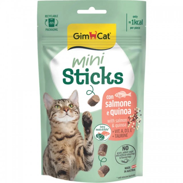 Gimcat Mini Sticks Somonlu & Kinoalı Ödül Çubukları 50 Gr